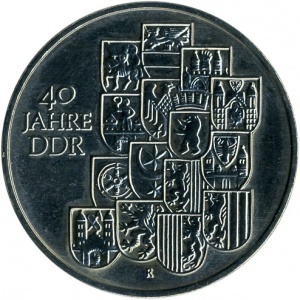 Реверс монеты Германия, 10 марок, 1989, 40 лет образования ГДР