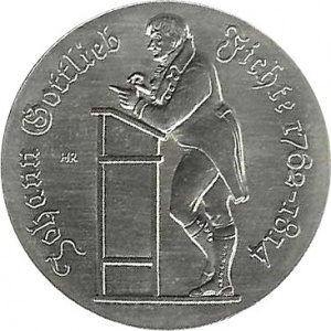 Реверс монеты Германия, 10 марок, 1990, 175 лет со дня смерти Иоганна Готлиба Фихте