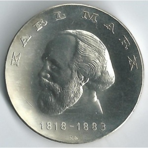 Реверс монеты Германия, 20 марок, 1968, 150 лет со дня рождения Карла Маркса