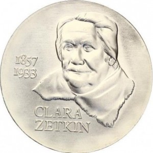 Реверс монеты Германия, 20 марок, 1982, 125 лет со дня рождения Клары Цеткин