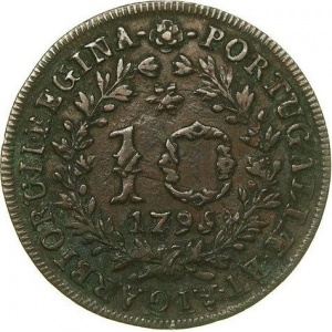 Реверс монеты Азорские острова, 10 реалов, 1793-1796