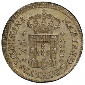 Аверс монеты Азорские острова, 75 реалов, 1794-1795