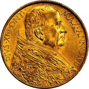 Аверс монеты Ватикан, 100 лир, 1933