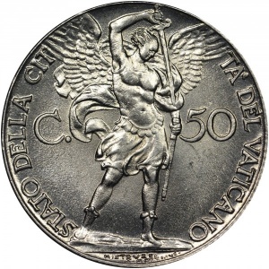 Реверс монеты Ватикан, 50 чентезимо, 1940-1941
