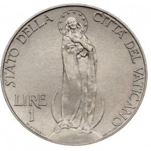 Реверс монеты Ватикан, 1 лира, 1939