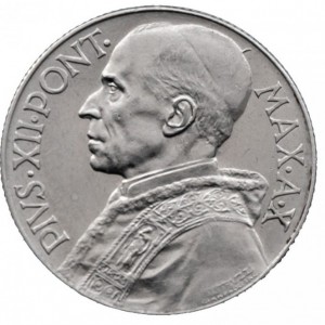 Аверс монеты Ватикан, 5 лир, 1947-1949