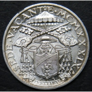 Аверс монеты Ватикан, 5 лир, 1939, Вакантный престол