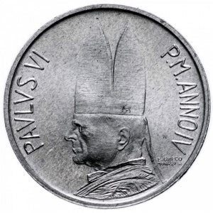 Аверс монеты Ватикан, 1 лира, 1966