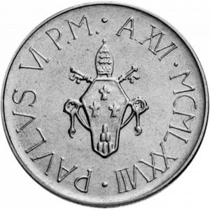 Аверс монеты Ватикан, 50 лир, 1978