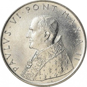 Аверс монеты Ватикан, 100 лир, 1963-1965