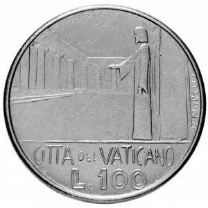 Реверс монеты Ватикан, 100 лир, 1978