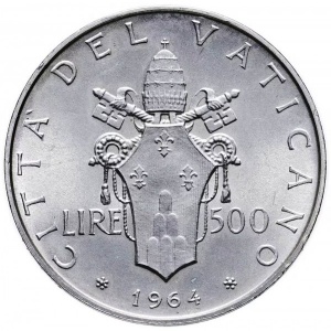 Реверс монеты Ватикан, 500 лир, 1963-1965