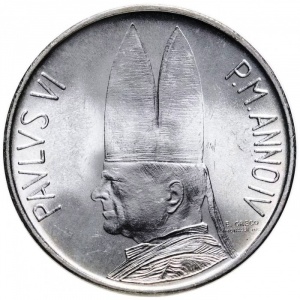 Аверс монеты Ватикан, 500 лир, 1966