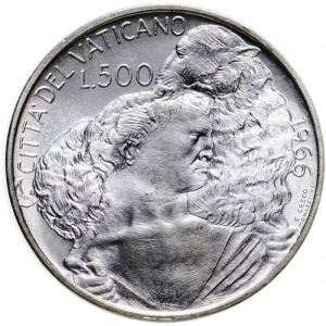 Реверс монеты Ватикан, 500 лир, 1966