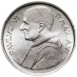 Аверс монеты Ватикан, 500 лир, 1968