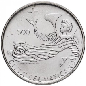 Реверс монеты Ватикан, 500 лир, 1969