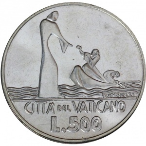 Реверс монеты Ватикан, 500 лир, 1978
