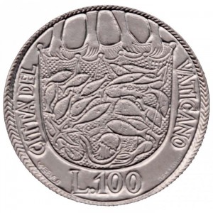 Реверс монеты Ватикан, 100 лир, 1975, Священный год
