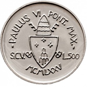Аверс монеты Ватикан, 500 лир, 1975, Священный год