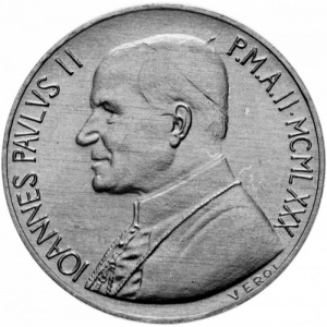 Аверс монеты Ватикан, 10 лир, 1979-1980