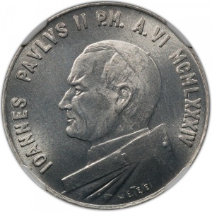 Аверс монеты Ватикан, 10 лир, 1984