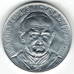 Аверс монеты Ватикан, 10 лир, 1993