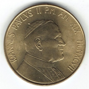 Аверс монеты Ватикан, 20 лир, 1997