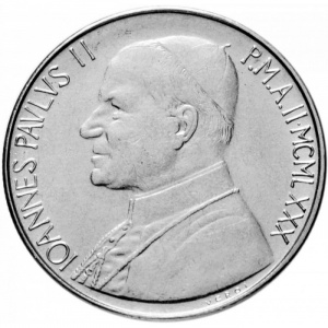 Аверс монеты Ватикан, 50 лир, 1979-1980