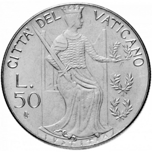 Реверс монеты Ватикан, 50 лир, 1979-1980