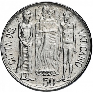 Реверс монеты Ватикан, 50 лир, 1981