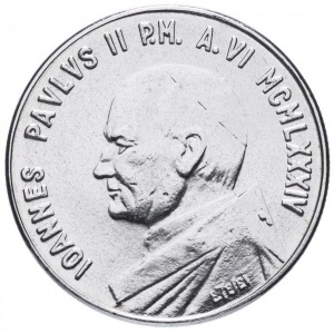 Аверс монеты Ватикан, 50 лир, 1984