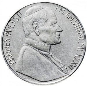 Аверс монеты Ватикан, 50 лир, 1986