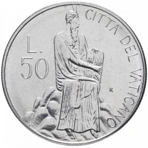 Реверс монеты Ватикан, 50 лир, 1986