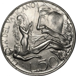 Реверс монеты Ватикан, 50 лир, 1988