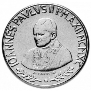Аверс монеты Ватикан, 50 лир, 1990
