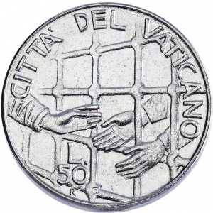 Реверс монеты Ватикан, 50 лир, 1994