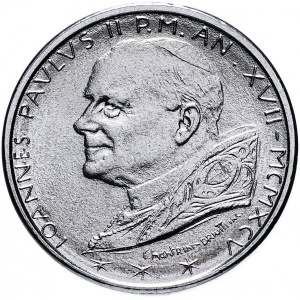 Аверс монеты Ватикан, 50 лир, 1995