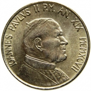 Аверс монеты Ватикан, 50 лир, 1997