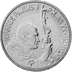 Аверс монеты Ватикан, 50 лир, 1998