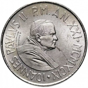 Аверс монеты Ватикан, 50 лир, 1999