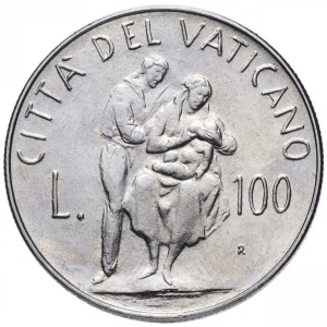 Реверс монеты Ватикан, 100 лир, 1982, Семья