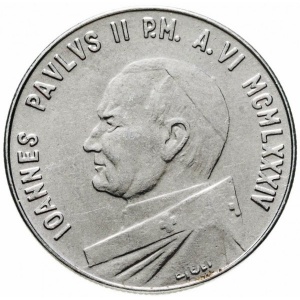 Аверс монеты Ватикан, 100 лир, 1984