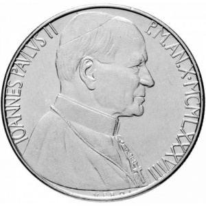 Аверс монеты Ватикан, 100 лир, 1988