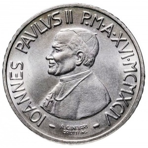 Аверс монеты Ватикан, 100 лир, 1994