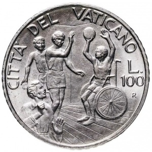 Реверс монеты Ватикан, 100 лир, 1994