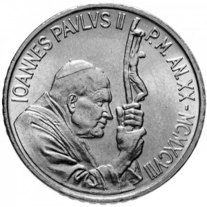 Аверс монеты Ватикан, 100 лир, 1998