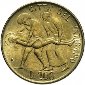 Реверс монеты Ватикан, 200 лир, 1981
