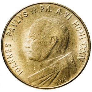 Аверс монеты Ватикан, 200 лир, 1984, Год мира