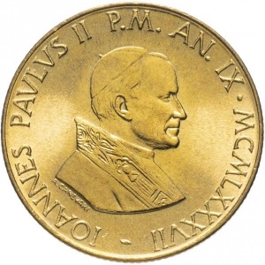 Аверс монеты Ватикан, 200 лир, 1987