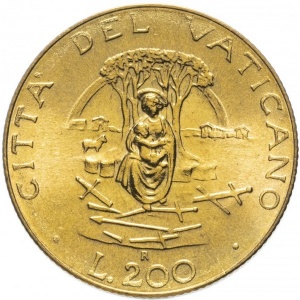 Реверс монеты Ватикан, 200 лир, 1987